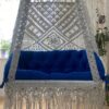 Macrame swing- Royal blue sofa